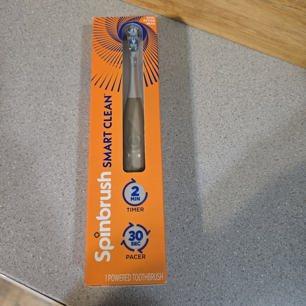 Spinbrush Smart Clean Electric Toothbrush Champagne Timer Pacer Auto Shut-Off